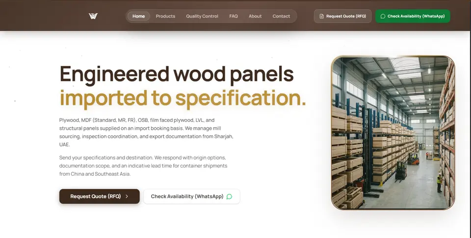 WoodWorth International website preview