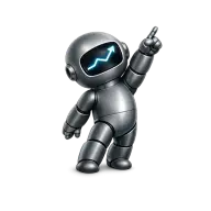 Baby robot pointing toward contact details